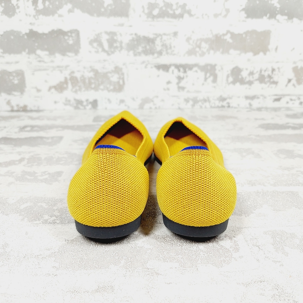 New Rothy's The Flat Yellow Knit Round Toe Slip On Loafers W299 - Picture 2 of 8